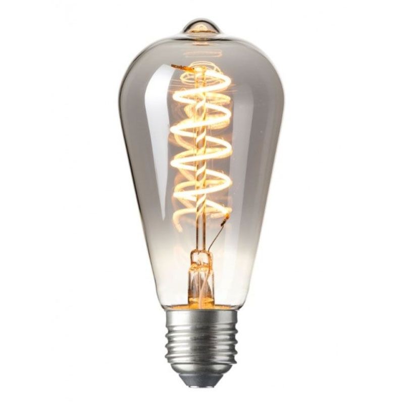 ONWAAR Hoeveelheid geld balans Kooldraad LED Lamp Edison Curl Titanium nodig? E27 | 4W | Ø64mm